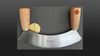 
                    Caminada mincing knife with logo of top chef Andreas Caminada