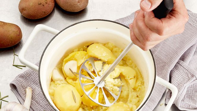 
                    The potato masher is made for mashed potatoes or purées with minimal effort