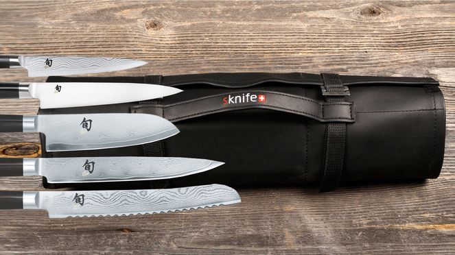 
                    Mallette à couteaux Shun avec affûteur pour un tranchant durable