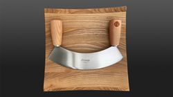 Edelstahl rostfrei, Caminada Wiegemesser mit Schneidebrett