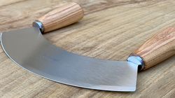 Edelstahl rostfrei, Wiegemesser mit Holzgriff