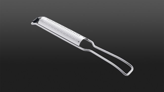 
                    The small zester is also suitable for ginger, garlic, nutmeg or hard cheese