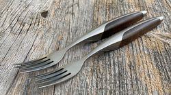 Сервировка стола, Steakgabel Set Walnuss